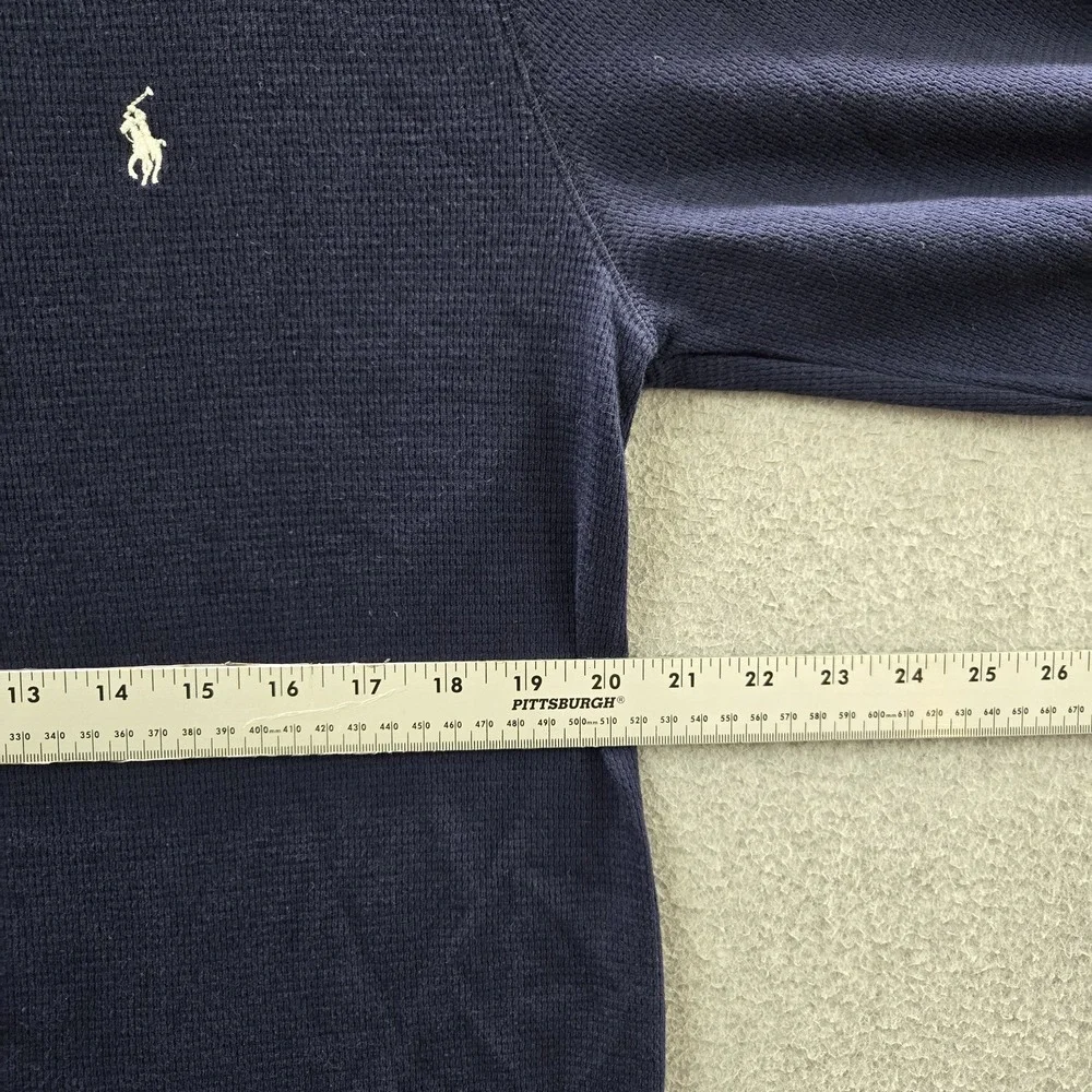 Polo Ralph Lauren Men Sleepwear L Blue Embroidered Pajama Top Waffle Knit